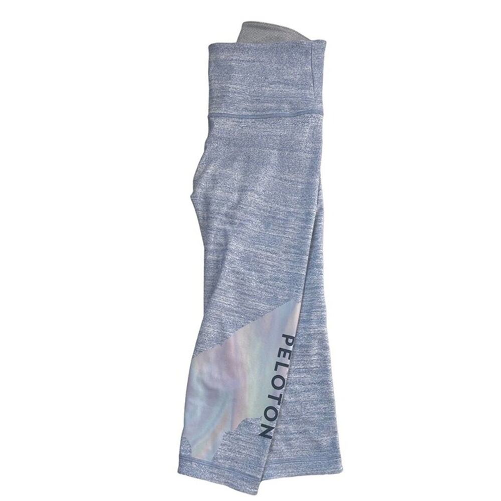 Peloton x WITH Cropped Leggings Women’s M Blue Gray Iridescent Logo 27”